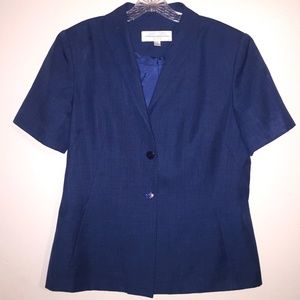 Larry Levine short sleeve button up jacket suit top SIZE 14